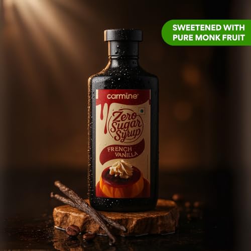 Image of Carmine Zero Sugar Cinnamon Vanilla Syrup - 330g | New & Improved Recipe | Sweetened with Pure Monk Fruit | Natural, Plant-Based Sweetener | No Artificial Sweeteners