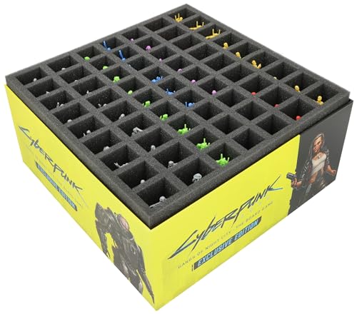 Feldherr Schaumstoff Insert kompatibel mit Cyberpunk 2077: Gangs of Night City: The Board Game - Exclusive Edition + Side Gig Erweiterung - Grundspielbox - Schützt Miniaturen