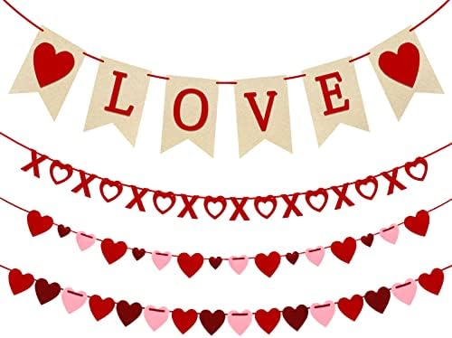 4Pcs Valentines Day Decorations Valentines Day Decor Handmade Lov...