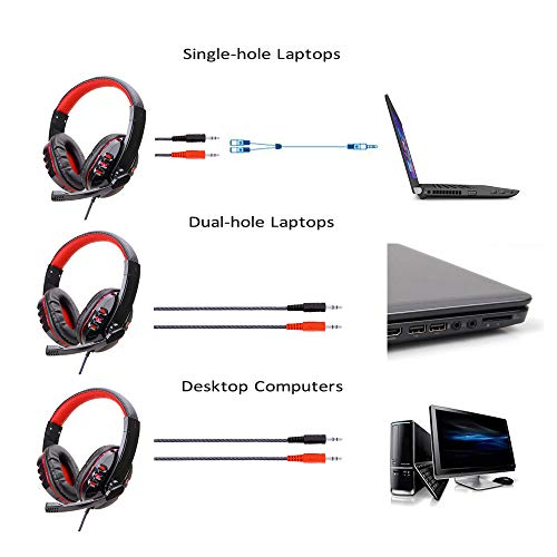 Andoer SY733MV Fones de ouvido para jogos de computador com fio Fone de ouvido para jogos com microf