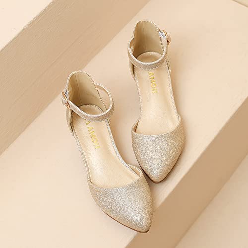 Image of Amoji Girls High Heels Kid Ankle Strap Dress Shoes Wedding Party for Little Kid Big Kid 412