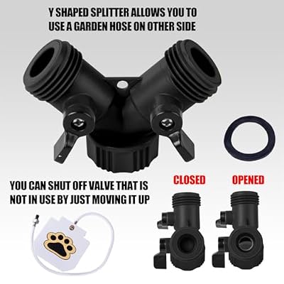 BACOENG Outdoor Dog Pet Water Sprinkler Easy Activated Dog Water Fountain Toy with Molar Rope, Upgrade Premier Valve Set (We Copper VS Others Plastic)