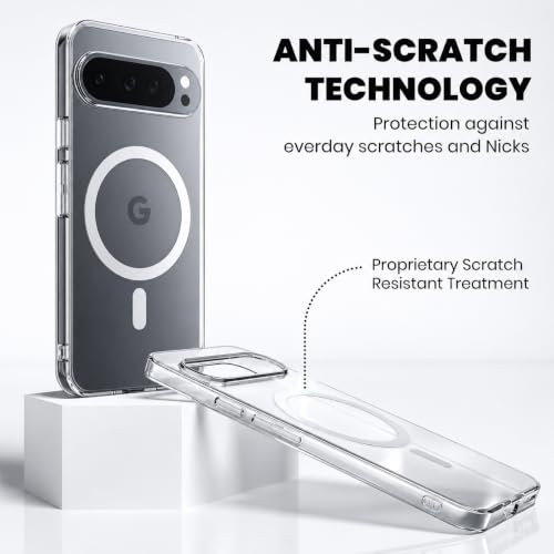 Image of DIZORO Compatible with Google Pixel 9 /9 Pro Back Cover Case Clear,[ Anti Yellow ][Military Grade Protection] Hard PC Back Cover Transparent