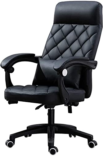 SaryEdge Cómoda Silla de Escritorio para computadora, Respaldo Alto, de Cuero sintético, para Juegos, reclinable, ergonómica, para Carreras, con Soporte Lumbar. Capacid(Negro