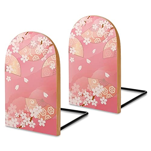 2 Puntas de Libro,Imagen de Hermosas Flores de Cerezo de Japón,sujetalibros de...