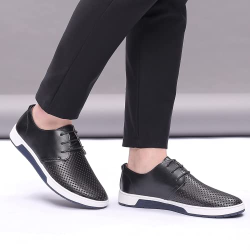 ZHOUYF Fashion Casual Leather Shoes Modern Classic Business Wedding Formal Shoes Lace-up Pointed Toe Outdoor Driving Shoes Hollow Breathable Oxford Shoes Mens Dress Shoes2
