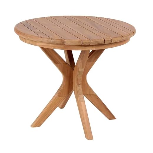 MR. DEKO Beistelltisch rund Burton Teak 60 cm | Gartenmöbel Outdoor Wetterfest | Balkontisch Klein Massivholz | Garten-Tisch Teakholz | Outdoor Beistelltisch Rund | Kleiner Balkon Ablagetisch Holz