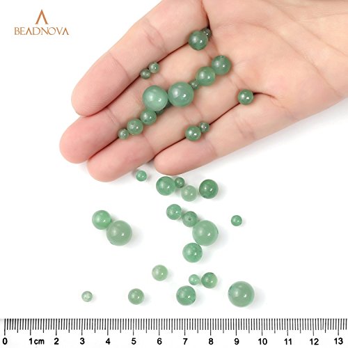 Image of BEADNOVA Green Aventurine Beads Natural Crystal Beads Stone Gemstone Round Loose Energy Healing with Crystal Stretch Cord for Jewelry Making (8mm, 45-48pcs)