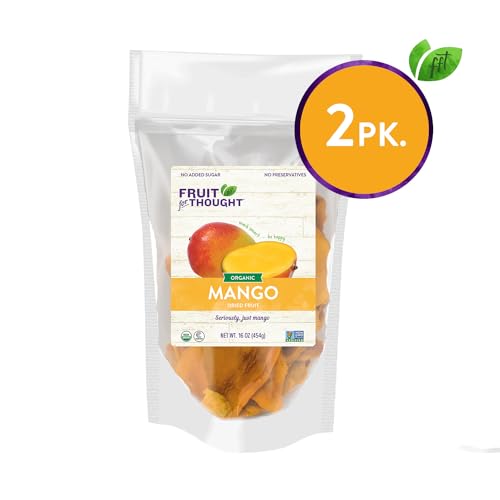 image for Fruit for Thought Organic Dried Mango | Dried Fruit Snack Packs Ideal 