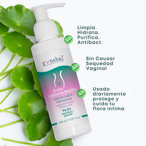 GYNEBAL - Jabon Intimo Mujer Menopausia - PH 8 - PURIFICANTE con Arbol de Te + Prebiotico - Gel Higiene Intima que previene la Sequedad Vaginal – 150 ml - imagen 3