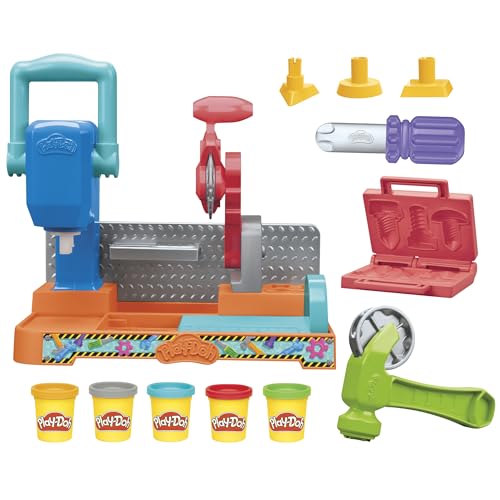 Play-Doh Stamp & Saw Tool Bench Playset, Construction Toys for Boys & Girls 3 Years & Up, Kids Arts & Crafts by Play-Doh - Used condition - US$19.79