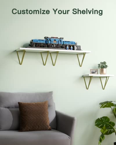 Amada Homefurnishing Floating Shelves, White Wall Shelves For Bedroom, Living Room, Bathroom, Kitchen, Shelves For Wall Decor Set Of 3 - Amfs12 #TOP1