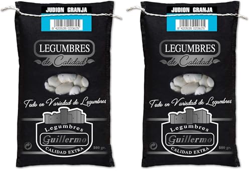 Guillermo | Judión - Saco 500g. | Gourmet | Calidad Extra | Alimento perfecto para dietas veganas y vegetarianas | Altas en fibra, vitaminas, minerales y contenido en proteínas (Paquete de 2)
