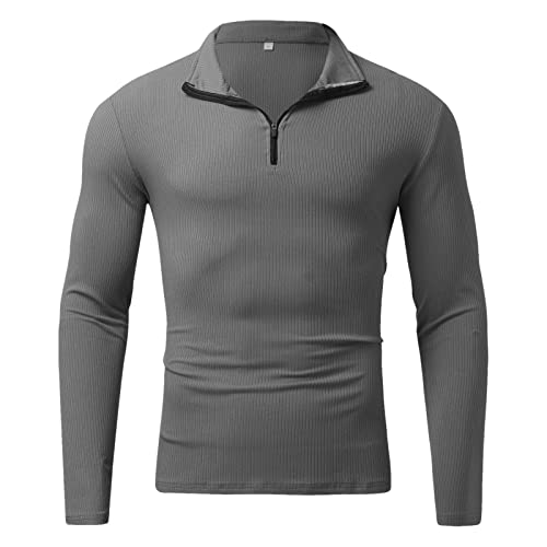 Pull col montant zippé homme coupe droite confortable pour automne hiver