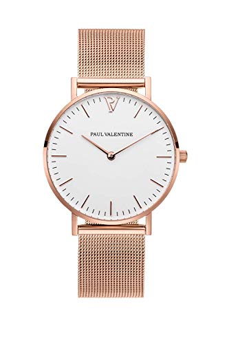 PAUL VALENTINE® Ladies Watch with mesh Strap - with Metallic dial - Classy Ladies Watch with Japanese Quartz Mechanism