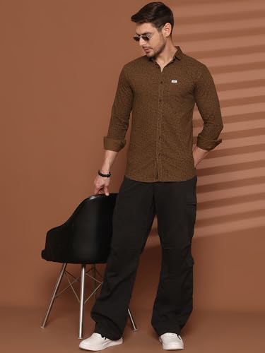 Image of Majestic Man Printed Pure Cotton Slim Fit Casual Shirt