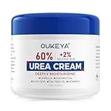 OUKEYA Crema de Urea 60% + Ácido Salicílico 2% con Vitamina E, Tratamiento Intensivo Español para Pies, Codos y Manos Agrietados, Elimina Callos y Suaviza Uñas, Acción Antioxidante, 150g