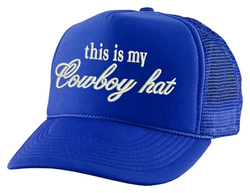 Image of ALLNTRENDS This is My Cowboy Hat Embroidered Trucker Hat Funny Western Snapback Cap