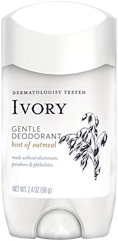 Gentle Aluminum Free Ivory Deodorant, Hint of Oatmeal, 2.4 oz (Pack of 2)