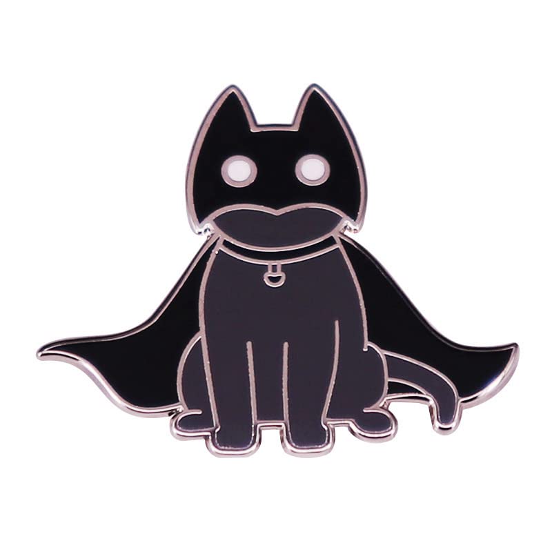 Image of Cool Black Bat Cat Brooch Enamel Pin badge for Backpacks