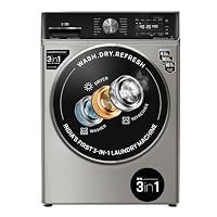 IFB 8.5 Kg / 6.5 Kg / 2.5 Kg Front Load 5 Star 3-In-1, AI Powered, Fully Automatic Washer Dryer Refresh (2023 Model, Laundrimagic, EXECUTIVE ZXV, 9 Swirl Wash, Eco Inverter Technology, Silver)