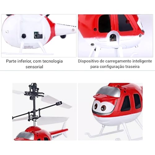 Helicóptero Infantil de Controle Remoto com Sensor de Mão Voa Alto Brinquedo
