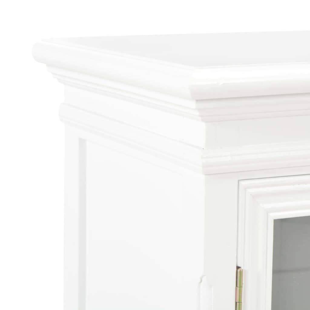 Klasyczny kredens biały, 70 x 28 x 70 cm, lite drewno sosnowe, z 4 szufladami i 2 półkami, w stylu francuskim, kredens z płyty MDF i drewna sosnowego, do salonu, sypialni