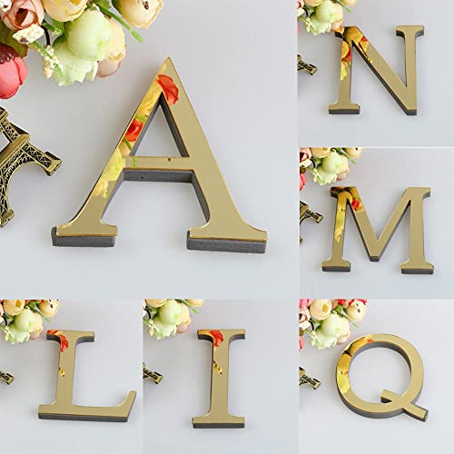 1Pc 26 Alphabet Wall Decals Letters Diy 3D Mirror Acrylic Wall Sticker Decals Home Decor Wall Art Mural Kitchen Bathroom Bar #TOP24