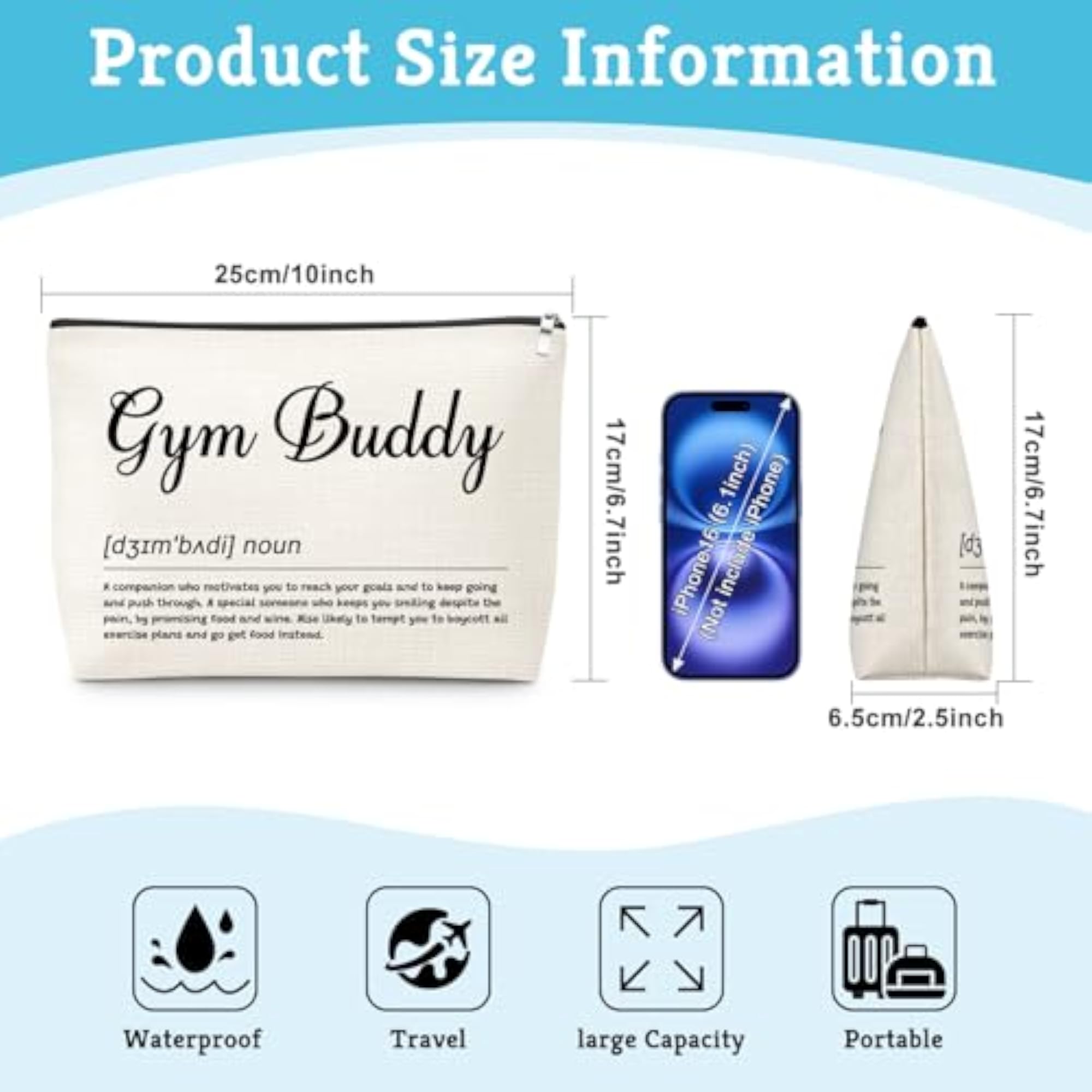 Fitness Lover Gift Makeup Bag, Gym Partner