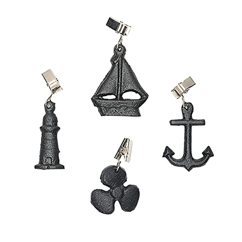 DELITLS Lot de 4 poids de nappe en fonte pour pique-nique, jardin, fêtes, pique-niques, mariages Cover