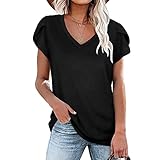 Best Negro T Shirts - QKEPCY Camisetas para Mujer Escote En V T Review 