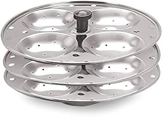 3 Plates Stainless Steel Idli Stand/Idli Maker Makes 12 Idlis At Once.