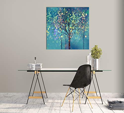 Teal Tree Wall Art Decor Tree Of Life Modern Abstract Canvas Painting Prints Pictures Artwork Home Decor For Kitchen Living Room Dining Room #TOP2