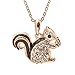Cute Little Brown Tail Squirrel Necklace (Gold Plated)