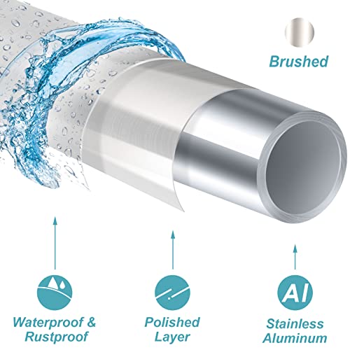 Bonpally Curved Shower Curtain Rod 43-72 Inches Adjustable, Aluminum Shower Rod Rustproof, Round Shower Curtain Rod, Curved Shower Rods For Bathroom, Bathtub, Stall, Brush Nickel, Need To Drill #TOP7