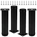 TIMESETL 4 nogi do mebli, czarne, regulowane nogi, wysokość 200 mm, nogi do kabiny ze stali nierdzewnej, pogrubione nogi do stołu, nogi meblowe, nogi do szafy, z 16 śrubami ze stali nierdzewnej
