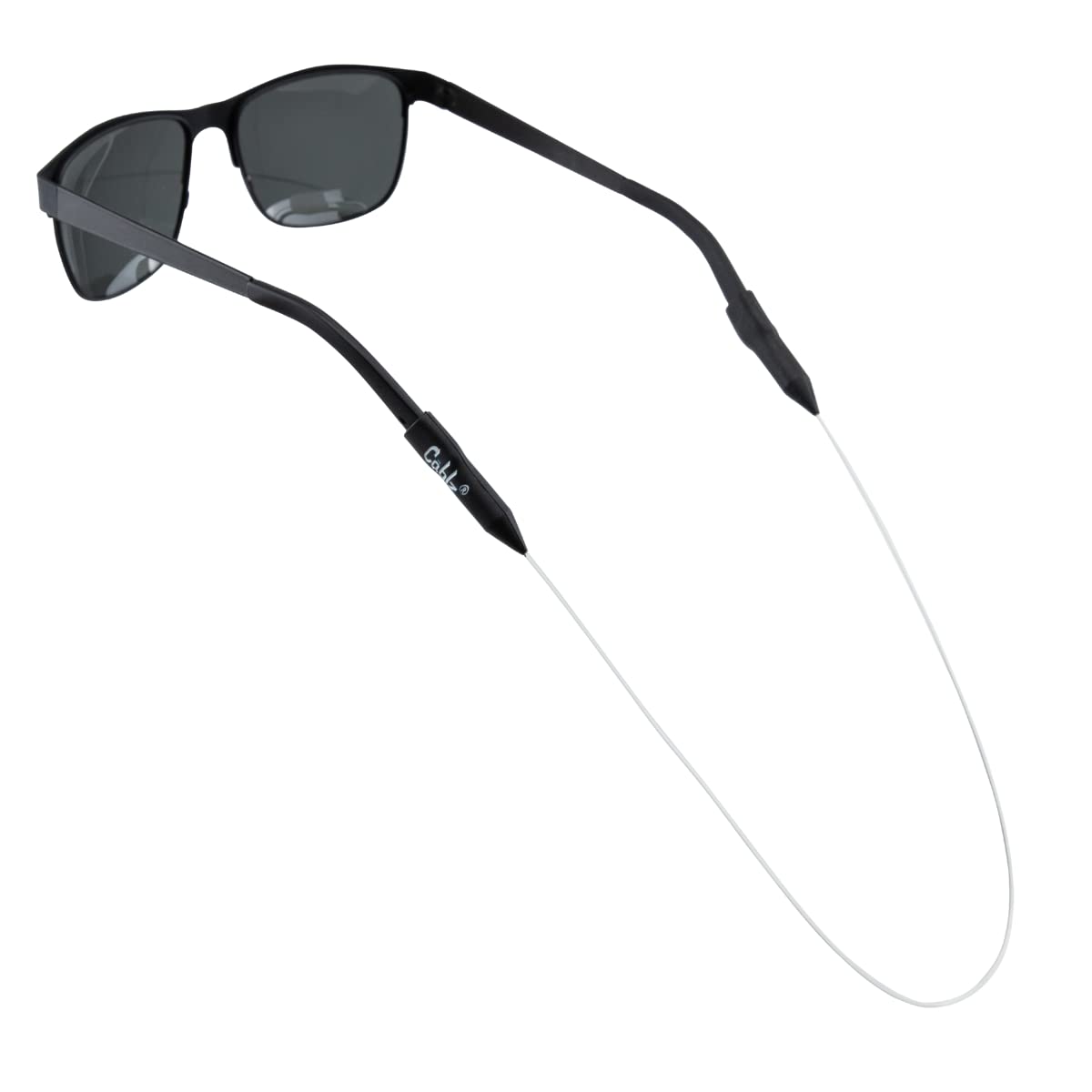 CablzMonoz Eyewear Retainer | Monofilament-Like Line, Off-The-Neck Eyewear Retainer Strap, 14in (Clear/White)