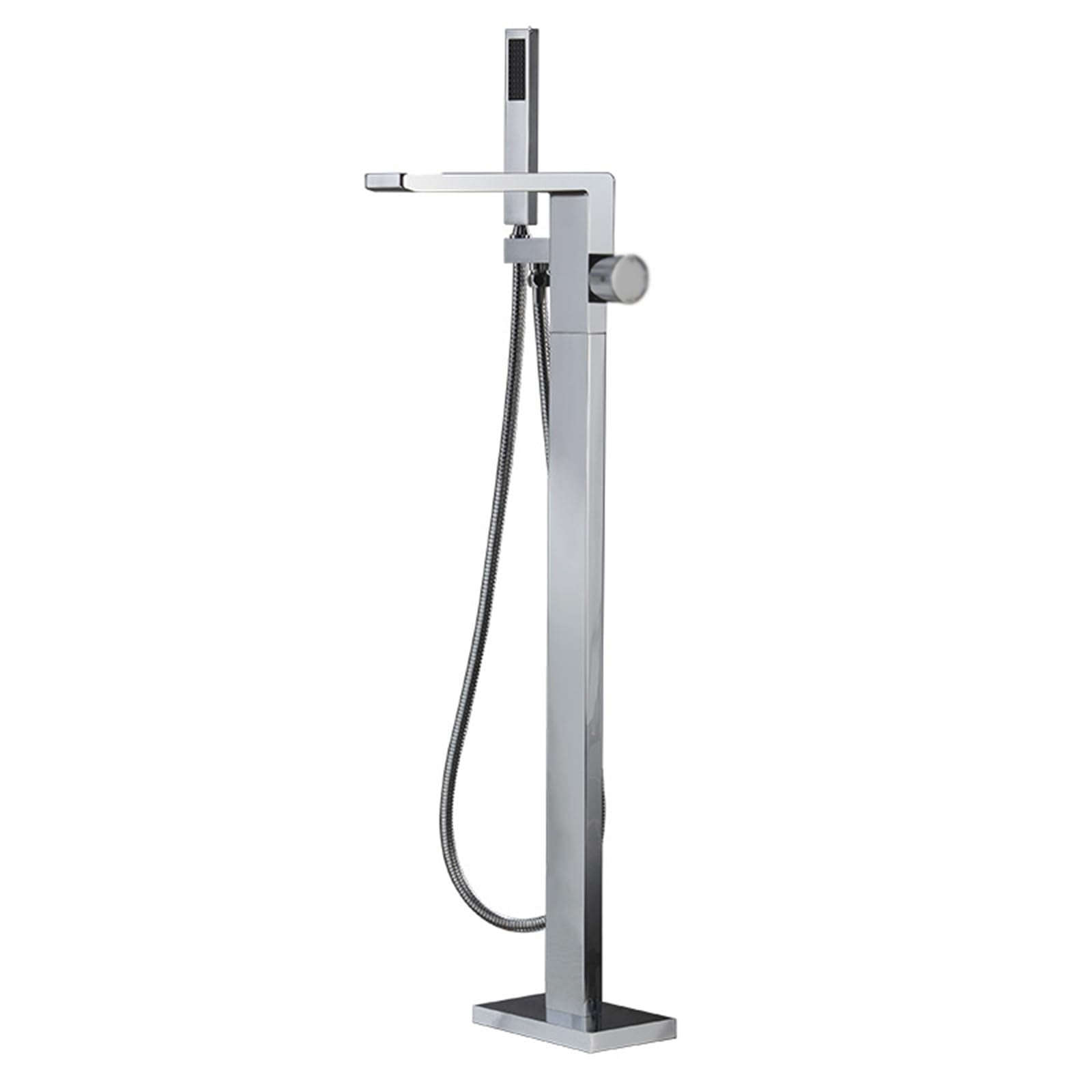 WOTZOV Floor Freestanding Bath Tap Faucet Waterfall Tap Brass Floor Freestanding Bath Tap Faucet Freestanding Bath Shower Mixer Tap, Chrome