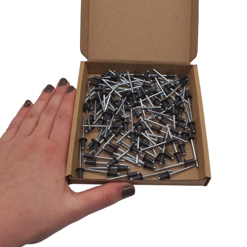 Marcopol (100 Stück) Lackierte Blindnieten 4,0 x 8 mm, Kuppelkopf, DIN 7337, Aluminiumniete und Stahldorn, Pop (100, Anthrazitgrau RAL 7016)
