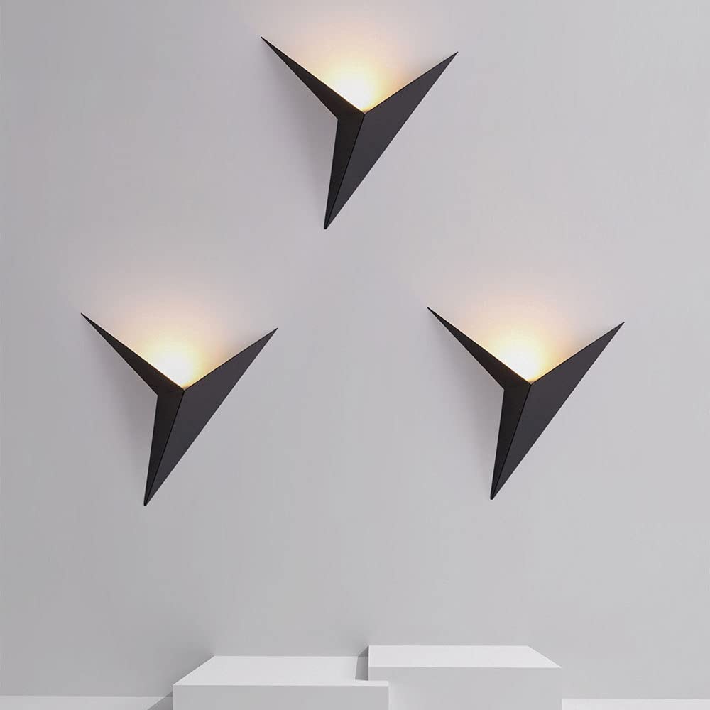 Applique Murale À LED 3W Applique en Métal Luminaire D'intérieur, Applique Murale Géométrique Moderne, Lampes Murales Uplighter pour Salon Balcon Escalier Chambre Lampes De Chevet
