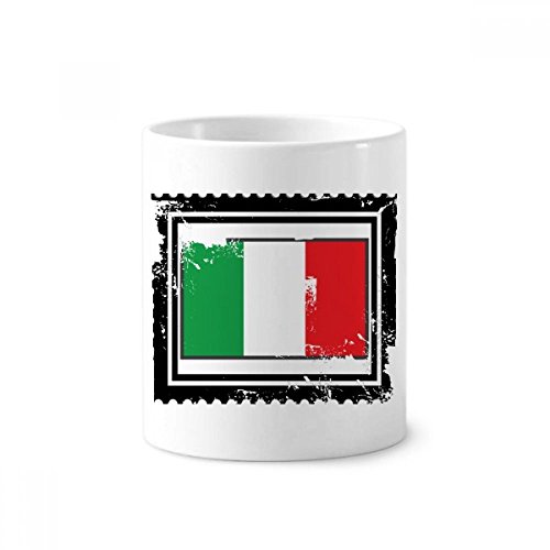 Brosse à dents pen holder Italie tasse céramique blanche 350ml cadeau original rectangle
