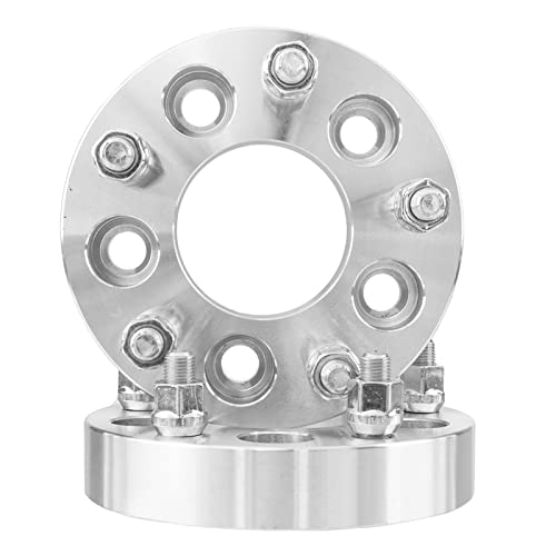 5x4.5 to 5x5 Wheel Spacers 1.25" 71.5mm 1/2"x20 Forged Solid 5 Lugs Wheel Spacer Replacement for Ford Mustang Explorer Ranger Edge Je/ep Wrangler TJ Patriot Liberty Town Car-Silver Set of 2