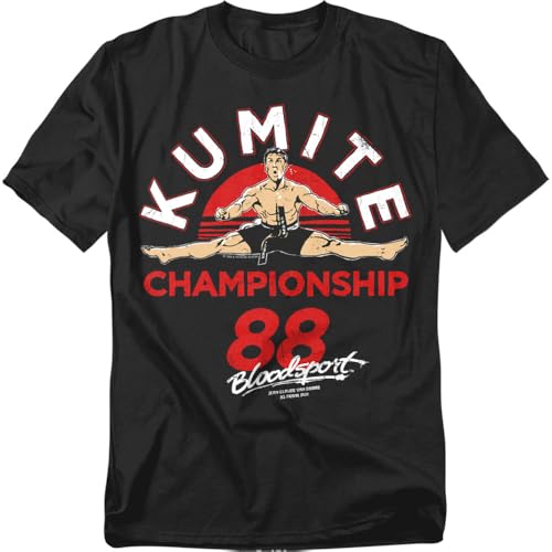 Popfunk Bloodsport Jean-Claude Van Damme Martial Arts Movie T-Shirt, Large, Black