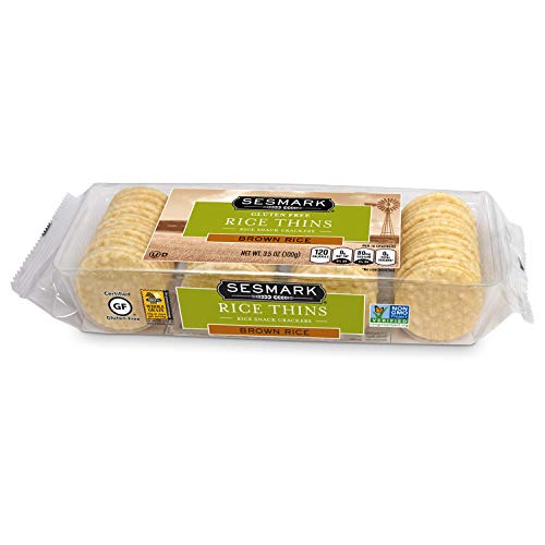 Sesmark Gluten Free Rice Thins, Brown Rice, 3.5 Ounce (Pack of 12)