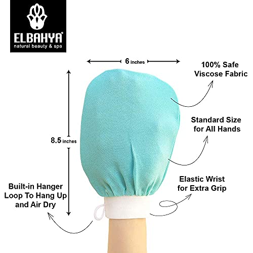 Elbahya Spa Dead Skin Remover Mitt, Body Exfoliator, Scrubber Exfoliating Glove, Reduce Blackheads, Bumps, Keratosis Pilaris, Offers Deep Detoxification and Healthy Soft Skin