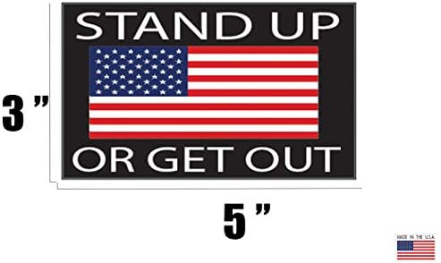 Rogue River Tactical American Flag Stand Up Or Get Out USA Patriotic Stars and Stripes Auto Bumper Sticker Vinyl Decal for Car Truck RV SUV Boat Support US Military (1 Pack) — view 2