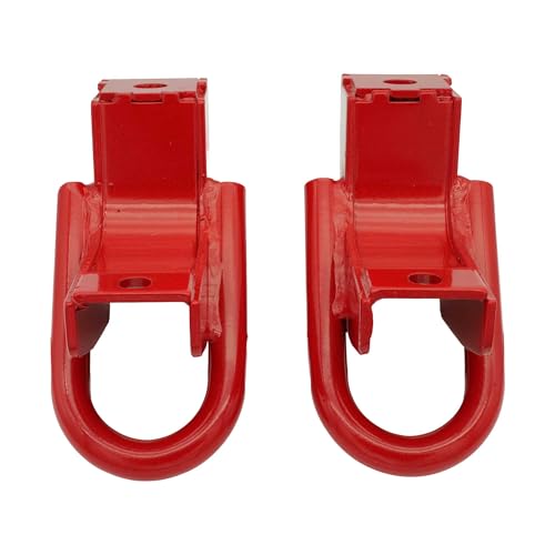 OKAY MOTOR Control Front Tow Hook Red Steel Pair for