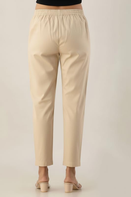 Image of Regular Fit Cotton Woman Trousers Pants Kurti Pant Casual Daily Formal Office Use