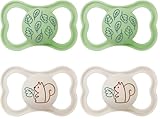 MAM Supreme Schnuller im 2er-Set, Baby Schnuller für eine gesunde Zahn- und Kieferentwicklung, beugt Hautreizungen vor, mit Schnullerbox, 16+ Monate, Blätter/Eichhorn (Packung mit 2)