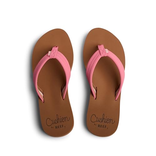 Reef Cushion Breeze Womens Flip Flop, Ultra Soft Cushion Footbed, Arch Support, Strawberry Pink, 7